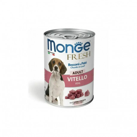 Monge Dog Fresh Adult Chunks in Loaf with Veal — complete wet food with veal for adult dogs, 400 g