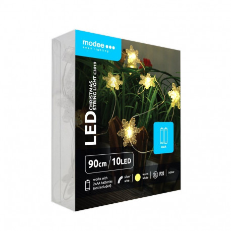LED Light - Modee ML-C3019 10LED Warm White Snowflake String Lights