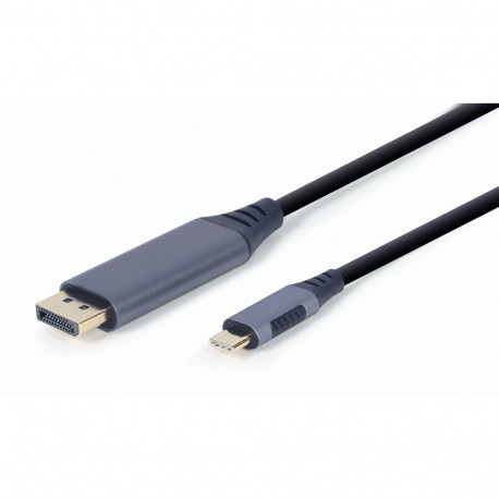 Gembird CC-USB3C-DPF-01-6 video cable adapter 1.8 m USB Type-C DisplayPort Black  Grey