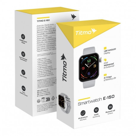 Smartwatch TITMO E-150 (AMOLED, bluetooth call) silver 0INT