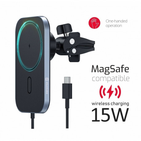 Swissten MagSafe autohoidik ventilatsioonirestile 15W juhtmevaba laadimisega