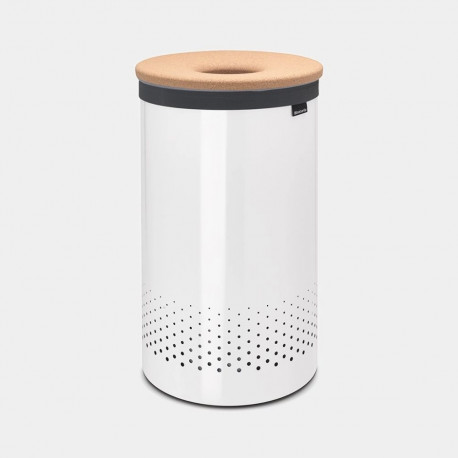 Brabantia suur pesukorv korgist kaanega 60L, valge