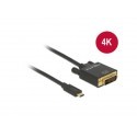 Cable USB-C -> DVI 24+1 M/M 1m 4K 30Hz