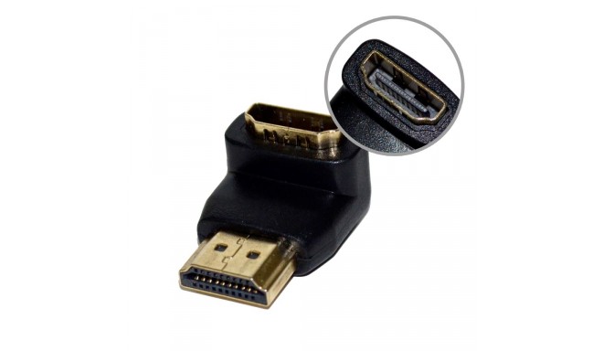 Vakoss adapter HDMI - HDMI nurgaga, must (TC-H113K)