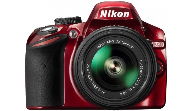 Nikon D3200 + 18-55mm VR II Kit, punane