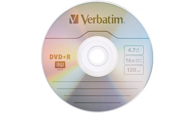 Verbatim DVD+R Matt Silver 4,7GB 16x taaspakendatud