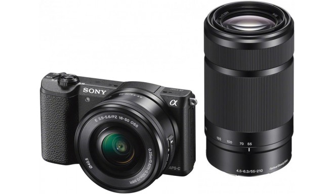 Sony a5100 + 16-50mm + 55-210mm komplekts, melns