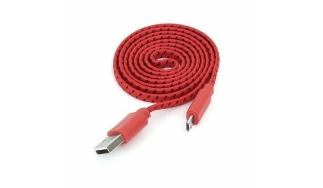 Omega кабель microUSB 1м, красный (42329)