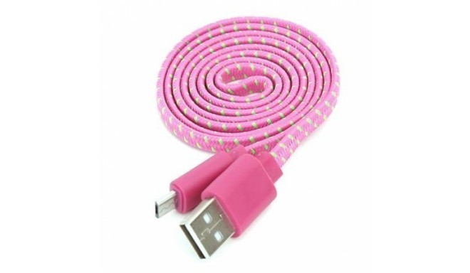Omega кабель microUSB 1м, розовый (42327)