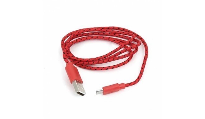 Omega кабель microUSB 1м, красный (42321)