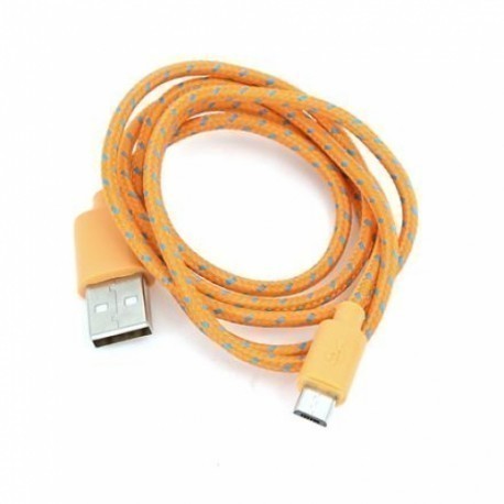 Omega cable microUSB 1m braided, orange (42318)