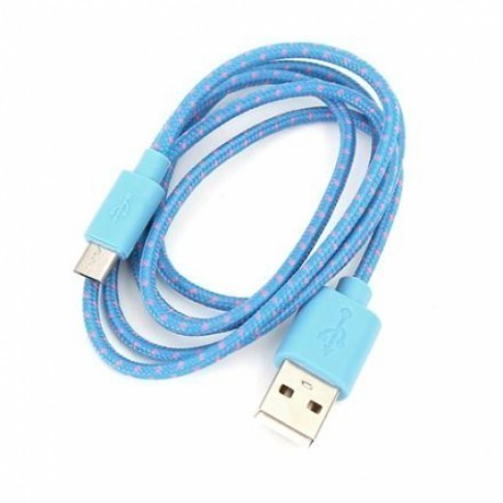 Omega kabelis microUSB 1m, zils (42316)