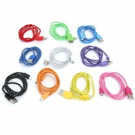 Omega kaabel microUSB 1m punutud, kollane (42323)