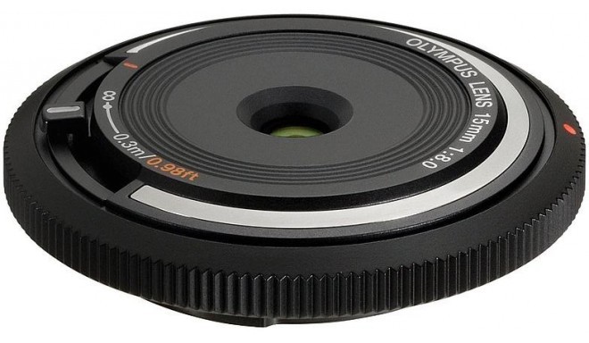 Olympus body cap lens 15mm f/8.0, black
