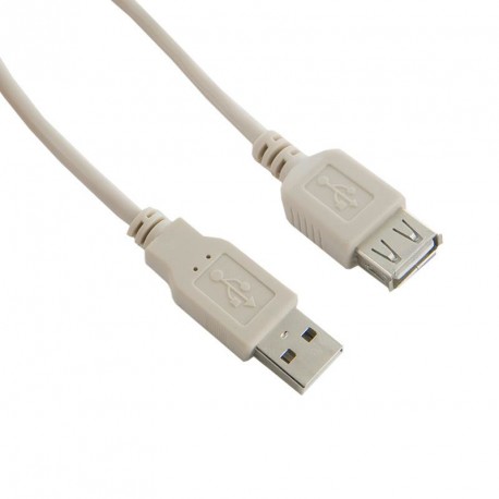 4World Cable extension USB 2.0 typu A-A M/F 3m, grey - Cables - Photopoint