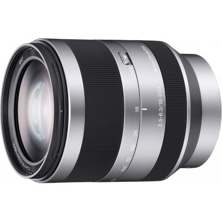 Sony E 18-200mm f/3.5-6.3 OSS objektiiv, hõbedane