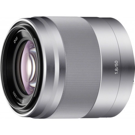 Sony E 50мм f/1.8 OSS объектив, серебристый