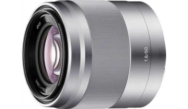 Sony E 50мм f/1.8 OSS объектив, серебристый