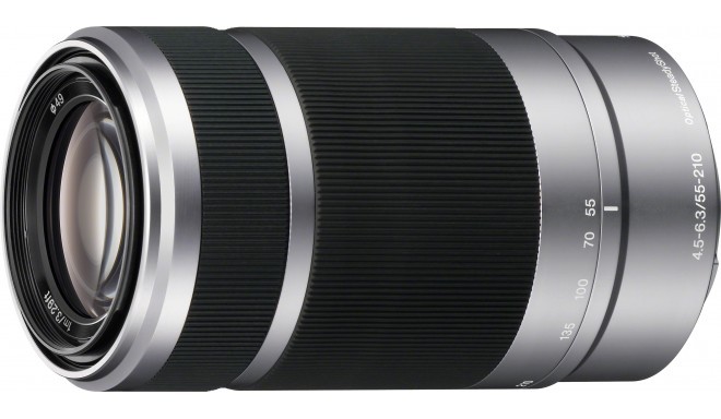 Sony E 55-210mm f/4.5-6.3 OSS objektiiv, hõbedane