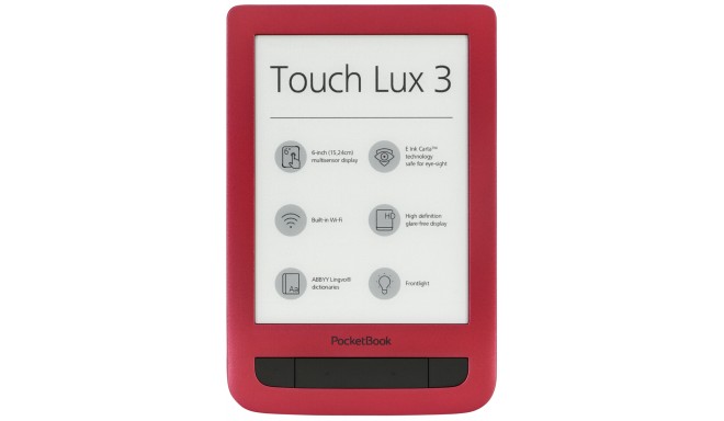 Pocketbook Touch Lux 3 ruby red incl. Cover dots black