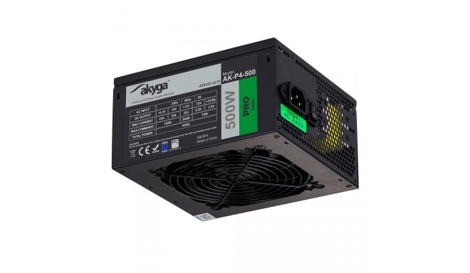 Akyga Pro Semi-Modular ATX Power Supply 500W AK-P4-500 Fan12cm P8 5xSATA 2xPCI-E