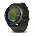 Approach S60, Premium - Black Ceramic Bezel with Black Leather Band