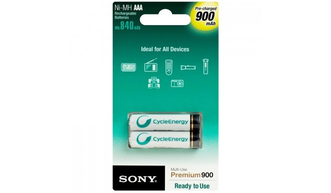 Sony rechargeable battery AAA 900mAh 2pcs