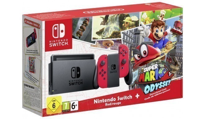 Nintendo Switch red incl. Super Mario Odyssey