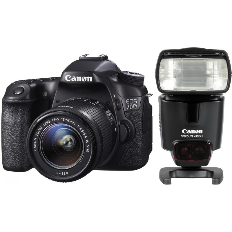 Canon EOS 70D + 18-55mm IS STM Kit + 430EX II