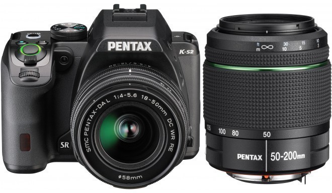 Pentax K-S2 + 18-50мм WR + 50-200мм WR Kit, чёрный