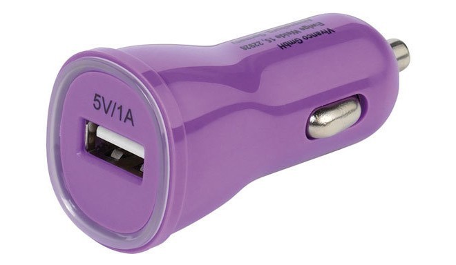 Vivanco autolaadija USB 1000mA, lilla (35931)