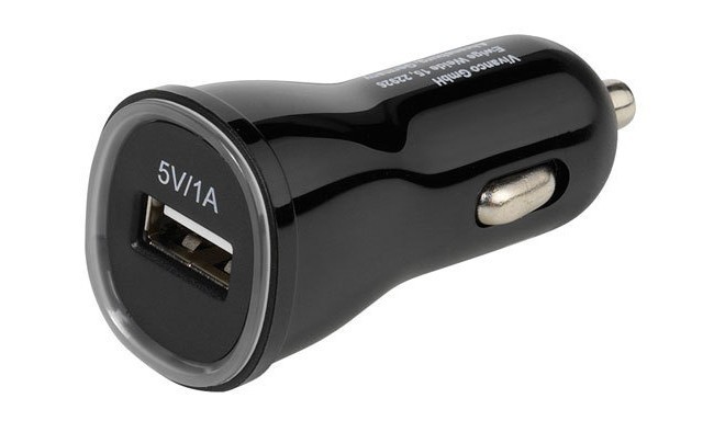 Vivanco autolaadija USB 1000mA, must (35825)