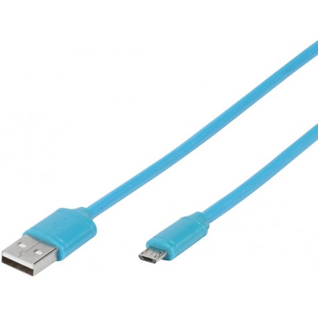 Vivanco USB kabelis - microUSB 1,0m, zils (35817)