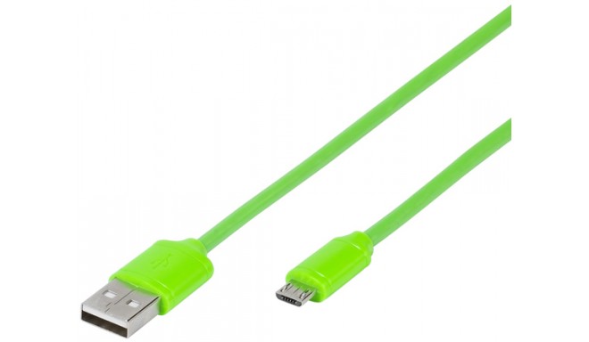 Vivanco кабель USB - microUSB 1.0м, зеленый (35818)