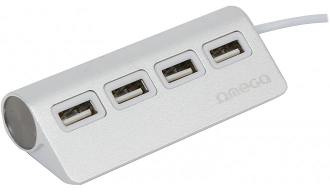 Omega USB 2.0 hub 4-port, hõbedane (OUH4AL)