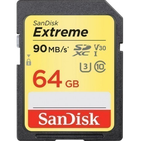 SanDisk карта памяти SDXC 64GB Extreme 90MB/s V30