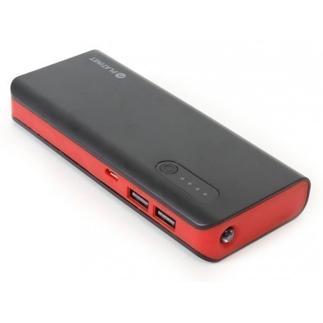 Platinet Power Bank 8000mAh + kabatas lukturis, melns/sarkans