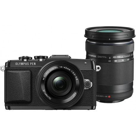 Olympus PEN Lite E-PL6 + 14-42mm II R + 40-150mm R, black 