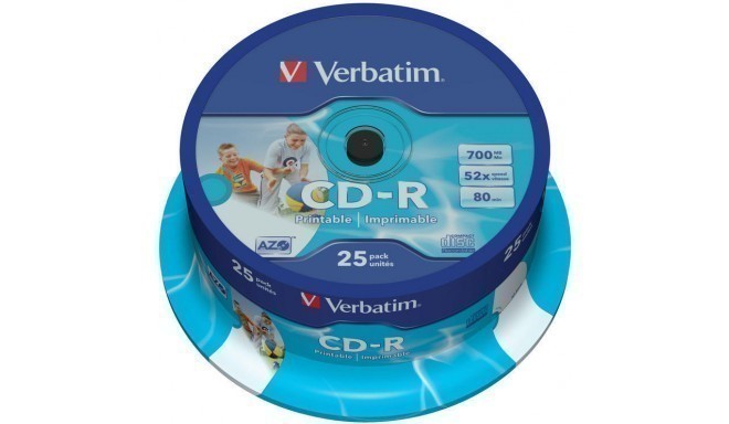 Verbatim CD-R AZO Printable 700MB 52x 25pcs spindle