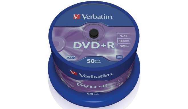Verbatim DVD+R Matt Silver 4.7GB 16x 50pcs spindle
